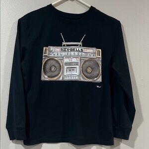 Boys Black Graphic T-Shirt. Size Large